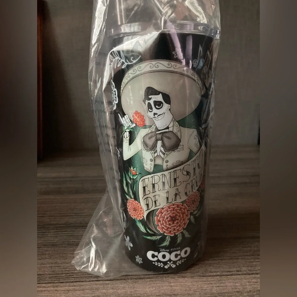 Disney Coco Ernesto De La Cruz 17oz tumbler with straw